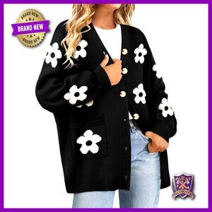Plus Size Oversized Cardigan Open Front Long Sleeve Winter Sweater XL-5XL